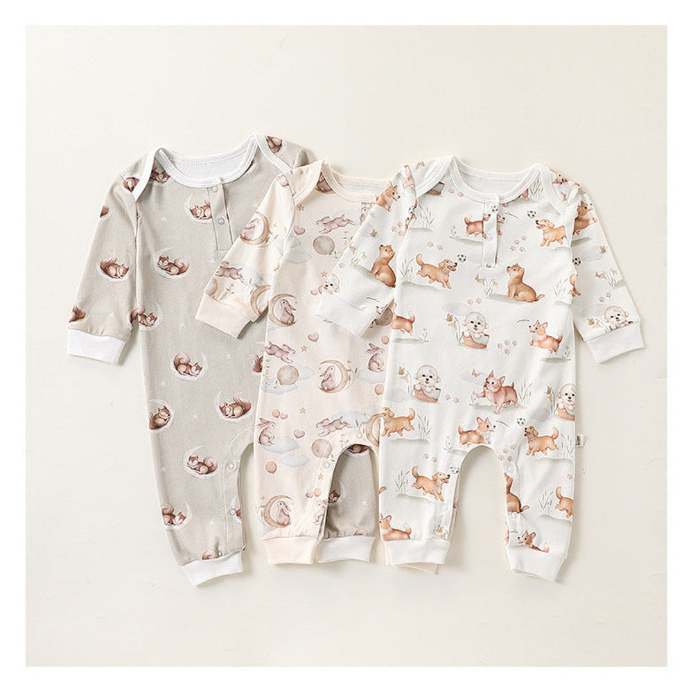 MyKids-USA® Baby Unisex Simple Animals Pattern Long Sleeves Rompers