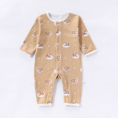 MyKids-USA® Baby Unisex Simple Animals Pattern Long Sleeves Rompers