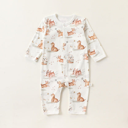 MyKids-USA® Baby Unisex Simple Animals Pattern Long Sleeves Rompers