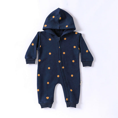 MyKids-USA® Baby Unisex Simple Zip-up Long Sleeves Hooded Thick Rompers