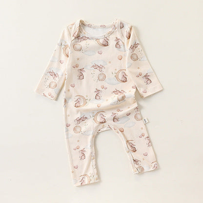 MyKids-USA® Baby Unisex Simple Animals Pattern Long Sleeves Rompers