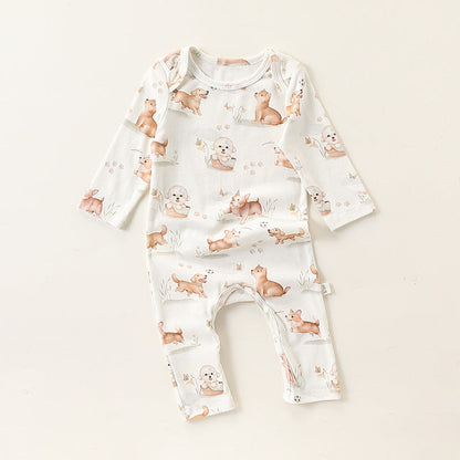 MyKids-USA® Baby Unisex Simple Animals Pattern Long Sleeves Rompers