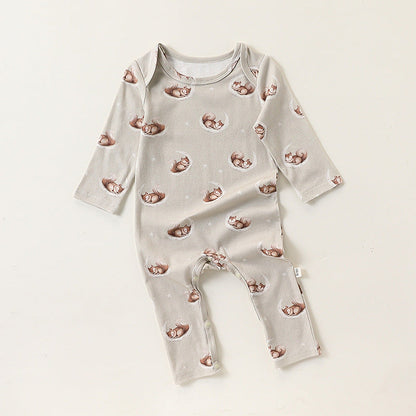 MyKids-USA® Baby Unisex Simple Animals Pattern Long Sleeves Rompers