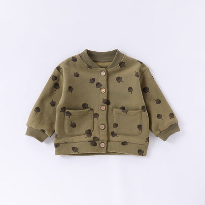 MyKids-USA® Baby Kids Unisex Long Sleeves Cartoon Print Coat and Long Trousers – Clothing Set