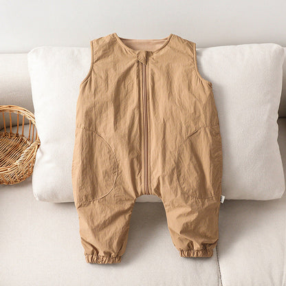 MyKids-USA® Baby Unisex Simple Zip-up Sleeveless Thick Rompers Vest