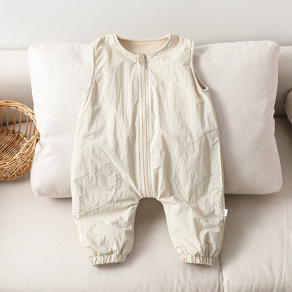 MyKids-USA® Baby Unisex Simple Zip-up Sleeveless Thick Rompers Vest