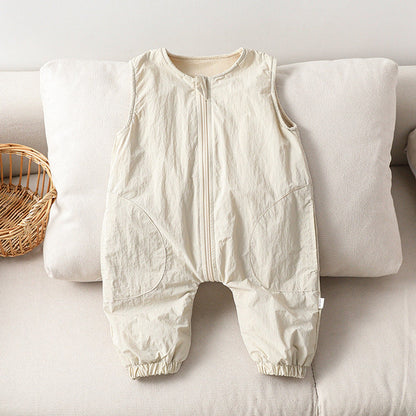 MyKids-USA® Baby Unisex Simple Zip-up Sleeveless Thick Rompers Vest
