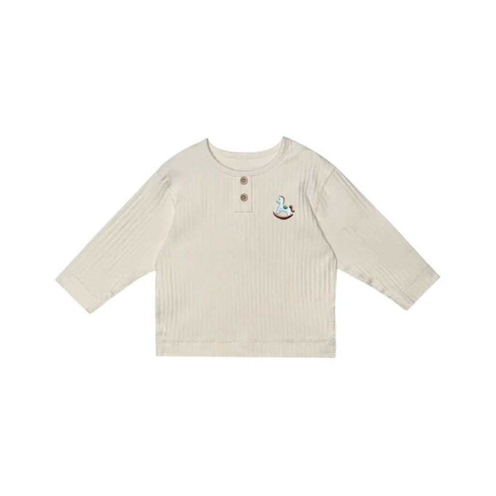 MyKids-USA® Kids Unisex Soft Comfortable Horse Embroidered Long Sleeves Thin Top
