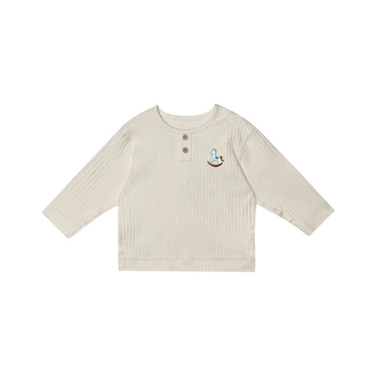MyKids-USA® Kids Unisex Soft Comfortable Horse Embroidered Long Sleeves Thin Top