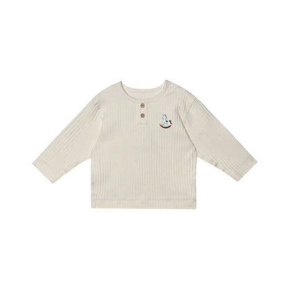 MyKids-USA® Kids Unisex Soft Comfortable Horse Embroidered Long Sleeves Thin Top
