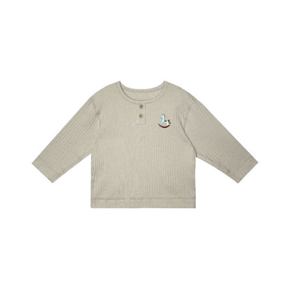 MyKids-USA® Kids Unisex Soft Comfortable Horse Embroidered Long Sleeves Thin Top