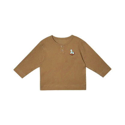 MyKids-USA® Kids Unisex Soft Comfortable Horse Embroidered Long Sleeves Thin Top