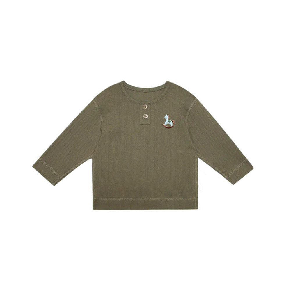 MyKids-USA® Kids Unisex Soft Comfortable Horse Embroidered Long Sleeves Thin Top