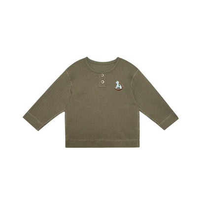 MyKids-USA® Kids Unisex Soft Comfortable Horse Embroidered Long Sleeves Thin Top