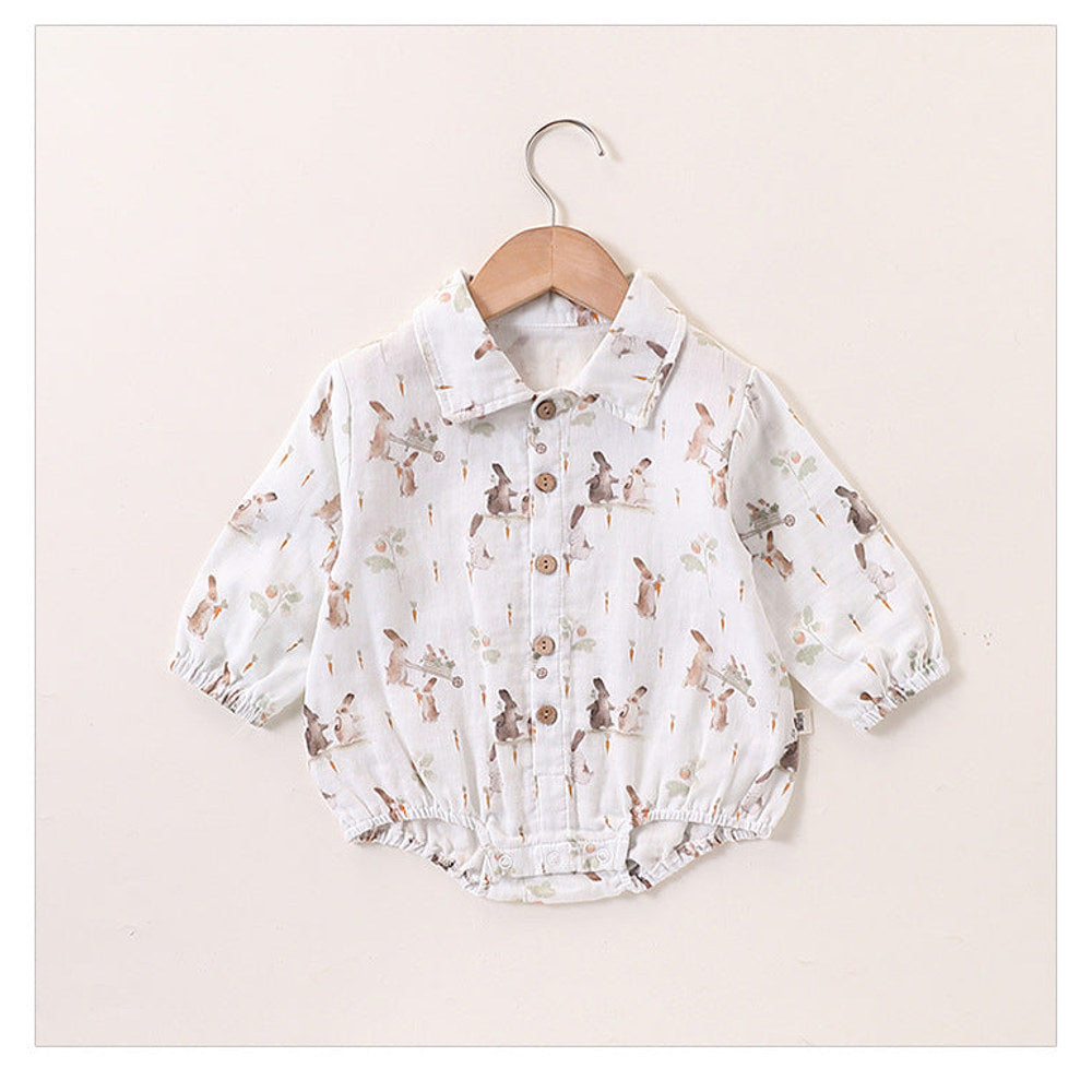 MyKids-USA® Baby Kids Unisex Cartoon Rabbits Pattern Long Sleeves bodysuit and Top Shirt – Sister Matching