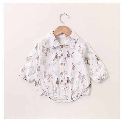 MyKids-USA® Baby Kids Unisex Cartoon Rabbits Pattern Long Sleeves bodysuit and Top Shirt – Sister Matching