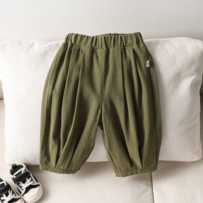MyKids-USA® Kids Unisex Soft Comfortable Pure Cotton Long Solid Color Pants