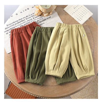 MyKids-USA® Kids Unisex Soft Comfortable Pure Cotton Long Solid Color Pants