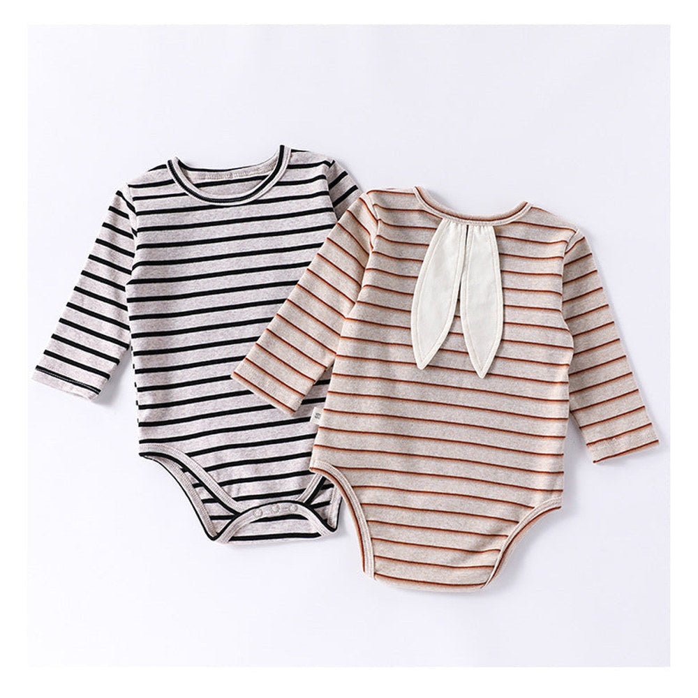 MyKids-USA® Baby Unisex Long Sleeves Color Patchwork Striped bodysuit Bodysuits