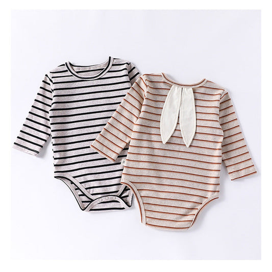 MyKids-USA® Baby Unisex Long Sleeves Color Patchwork Striped bodysuit Bodysuits