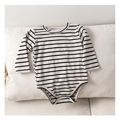 MyKids-USA® Baby Unisex Long Sleeves Color Patchwork Striped bodysuit Bodysuits
