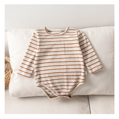MyKids-USA® Baby Unisex Long Sleeves Color Patchwork Striped bodysuit Bodysuits