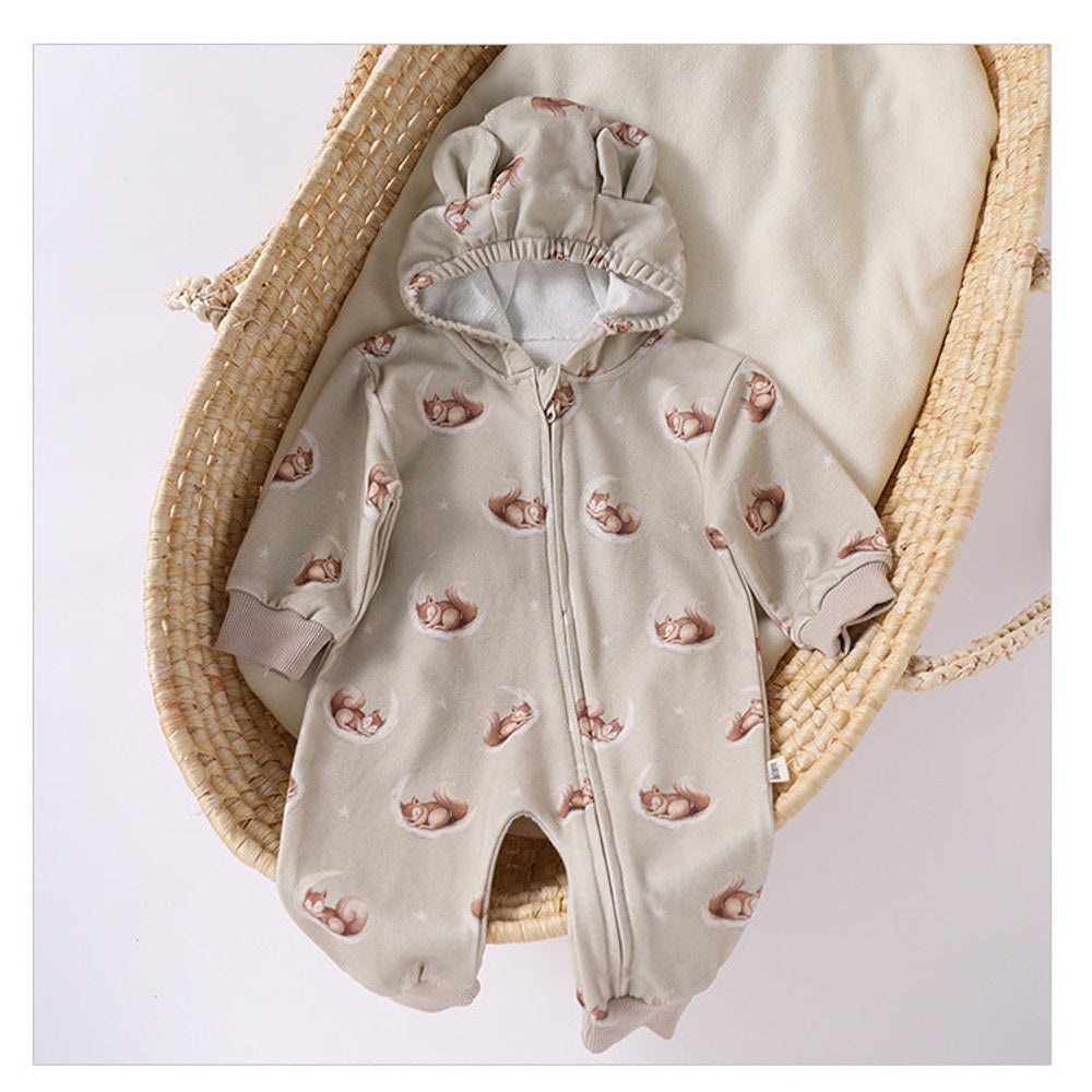 MyKids-USA® Baby Unisex Simple Animals Pattern Long Sleeves Zip-up Rompers
