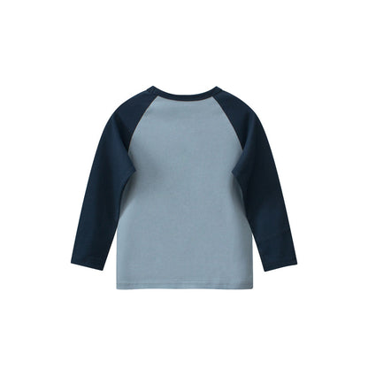 MyKids-USA® Baby Boys Letters Print Color Patchwork Long Sleeves Crew Neck Base Top Shirt