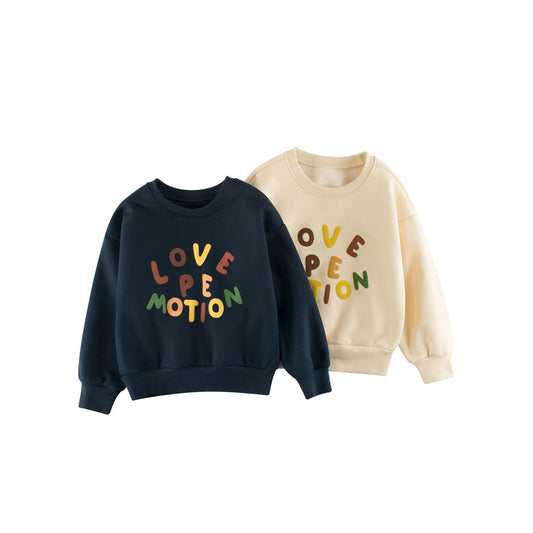 MyKids-USA® Baby Boy Kids Letters Pattern Crew Neck Long Sleeves Warm Cozy Pullover