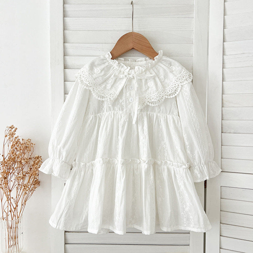 MyKids-USA® Design Floral Embroidery Pattern Baby Kids Girls Bow-Tied Collar bodysuit or Dress – Princess Sister Matching