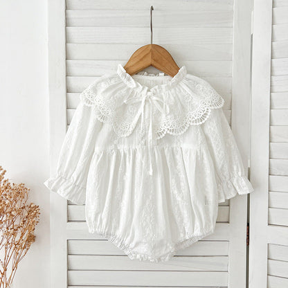 MyKids-USA® Design Floral Embroidery Pattern Baby Kids Girls Bow-Tied Collar bodysuit or Dress – Princess Sister Matching