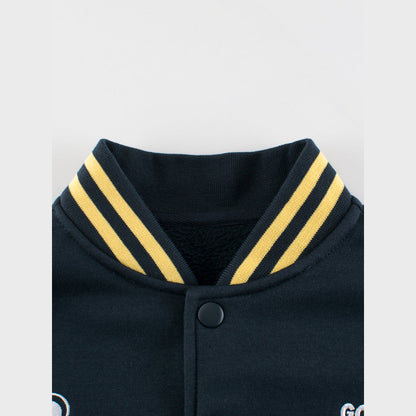 MyKids-USA® Boys and Girls Letters Pattern Contrast Design Single Breasted Baseball Coat