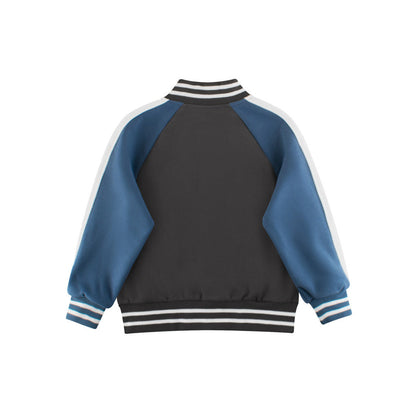 MyKids-USA® Boys and Girls Letters Pattern Contrast Design Single Breasted Baseball Coat