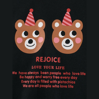 MyKids-USA® Kids Girls Cartoon Print Crew Neck Long Sleeves Color Patchwork Shirt