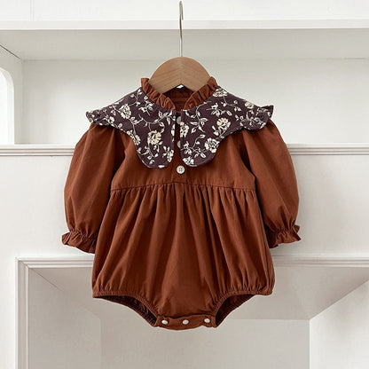 MyKids-USA® Baby Kids Girls Vintage Floral Pattern Long Sleeves bodysuit or Dress – Princess Sister Matching