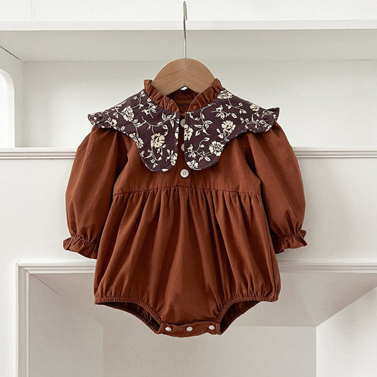 MyKids-USA® Baby Kids Girls Vintage Floral Pattern Long Sleeves bodysuit or Dress – Princess Sister Matching