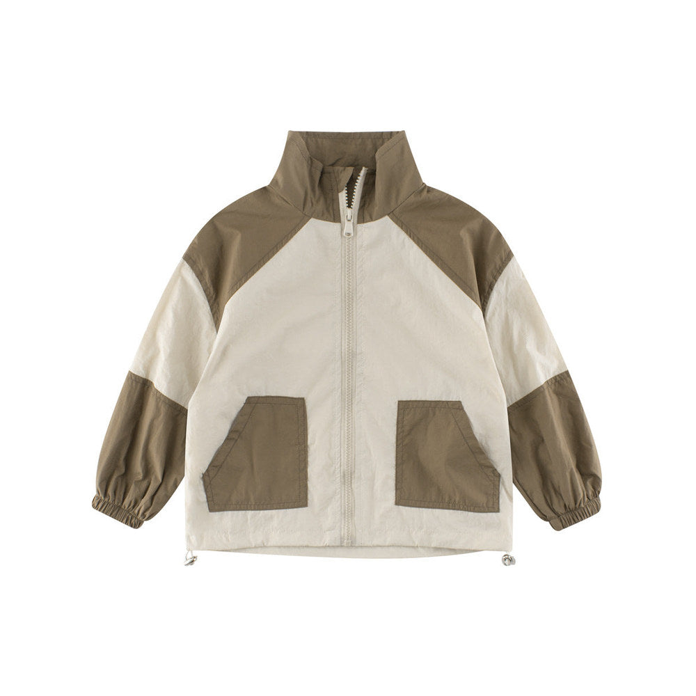MyKids-USA® European and American Style Boys’ Outerwear: Color Patchwork Long Sleeves Single Breasted Coat for Children