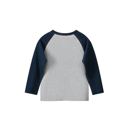 MyKids-USA® Baby Boys Letters and Animals Print Color Patchwork Long Sleeves Crew Neck Base Top Shirt