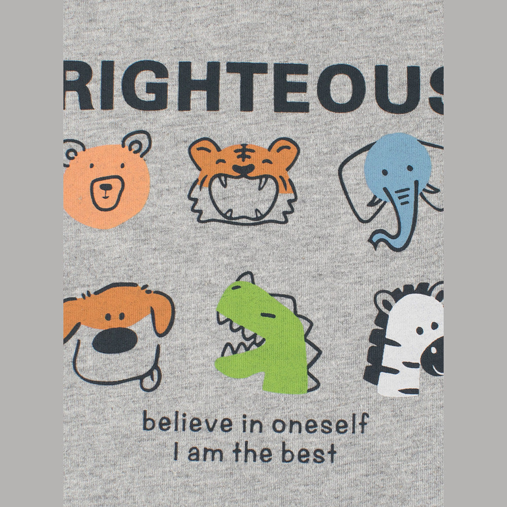 MyKids-USA® Baby Boys Letters and Animals Print Color Patchwork Long Sleeves Crew Neck Base Top Shirt