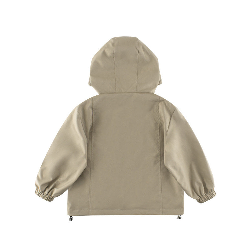 MyKids-USA® European and American Style Kids’ Outerwear: Color Patchwork Long Sleeves Single Breasted Hooded Coat for Children