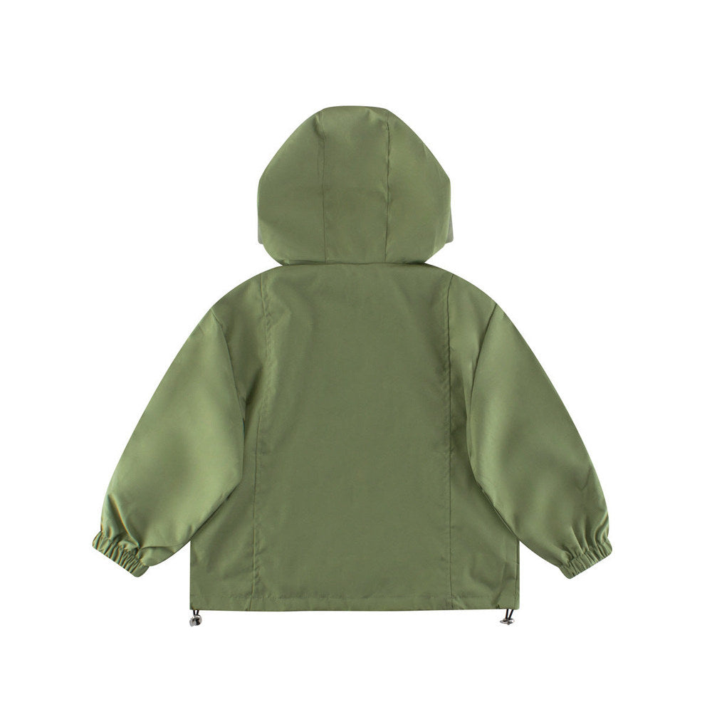 MyKids-USA® European and American Style Kids’ Outerwear: Color Patchwork Long Sleeves Single Breasted Hooded Coat for Children
