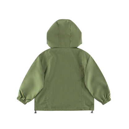 MyKids-USA® European and American Style Kids’ Outerwear: Color Patchwork Long Sleeves Single Breasted Hooded Coat for Children