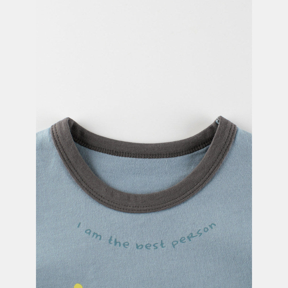 MyKids-USA® Baby Boys Letters and Animals Print Long Sleeves Crew Neck Base Top Shirt