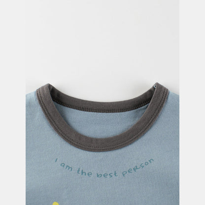 MyKids-USA® Baby Boys Letters and Animals Print Long Sleeves Crew Neck Base Top Shirt