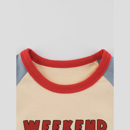 MyKids-USA® Kids Girls Cartoon Print Crew Neck Long Sleeves Color Patchwork Shirt