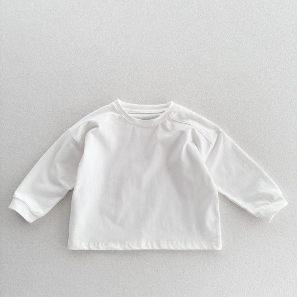 MyKids-USA® Kids Unisex Soft Comfortable Long Sleeves Solid Color Top Casual T-shirt