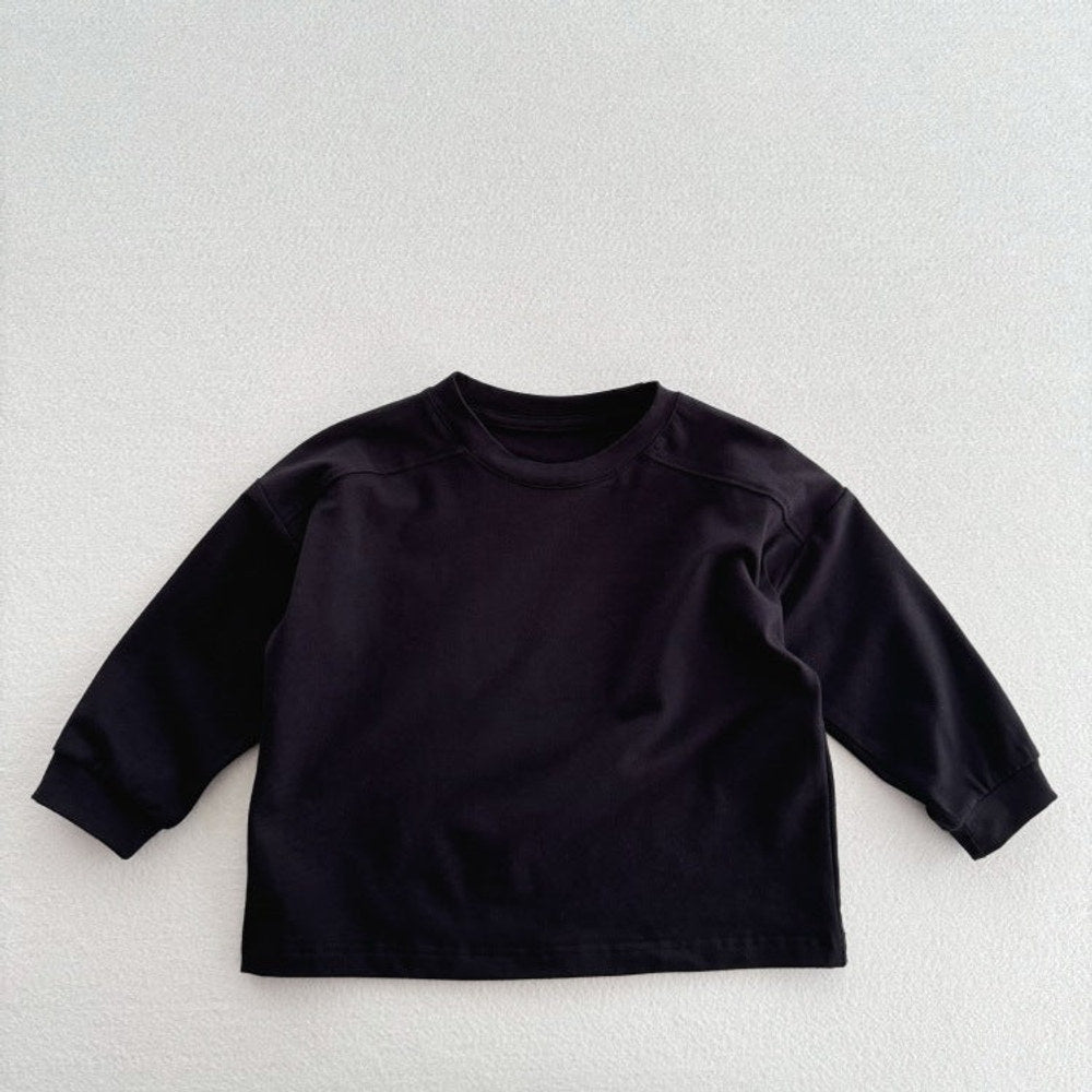MyKids-USA® Kids Unisex Soft Comfortable Long Sleeves Solid Color Top Casual T-shirt