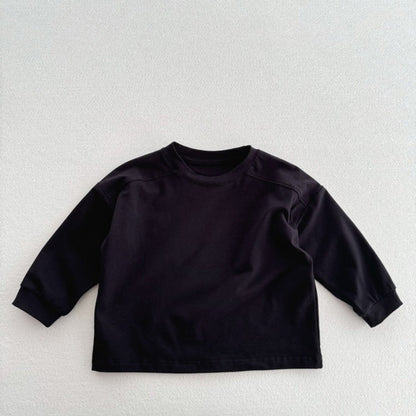 MyKids-USA® Kids Unisex Soft Comfortable Long Sleeves Solid Color Top Casual T-shirt