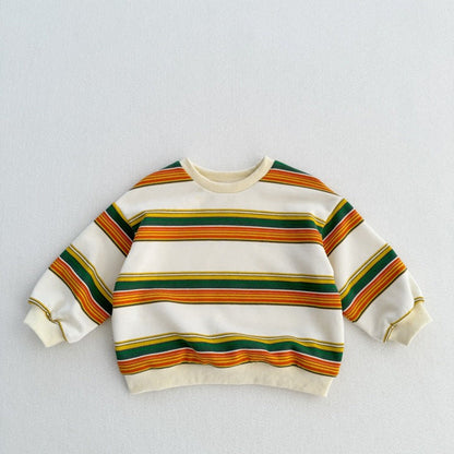 MyKids-USA® Kids Unisex Soft Comfortable Long Sleeves Striped Top Casual Sweatshirt