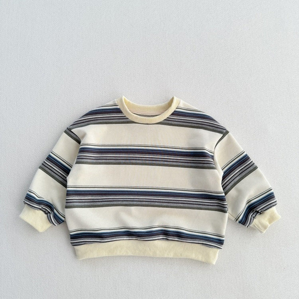MyKids-USA® Kids Unisex Soft Comfortable Long Sleeves Striped Top Casual Sweatshirt